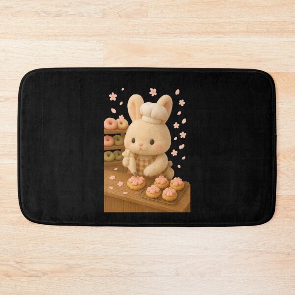Item preview, Kawaii Bunny Sakura Bakery - Cute Japanese Cottagecore 3D Art designed and sold by Moons Studio.