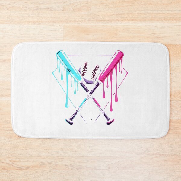 Item preview, Drip Baseball Bat Magic – Neon Splash Home Plate designed and sold by Nest & Thread.