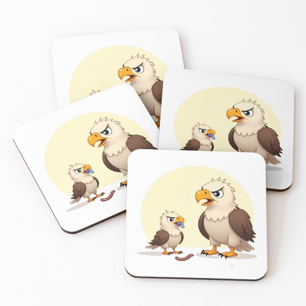 Item preview, Eaglet with Pacifier and Upset Mother – Animal Cartoon Scene designed and sold by Nest & Thread.