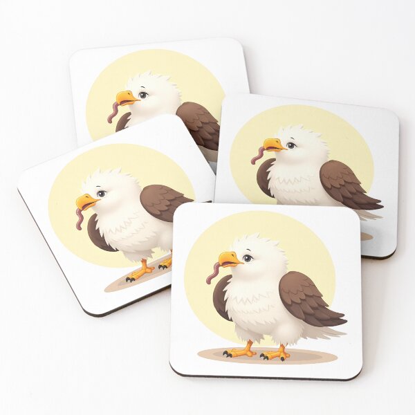 Item preview, Cute Eaglet with Earthworm Illustration designed and sold by Nest & Thread.
