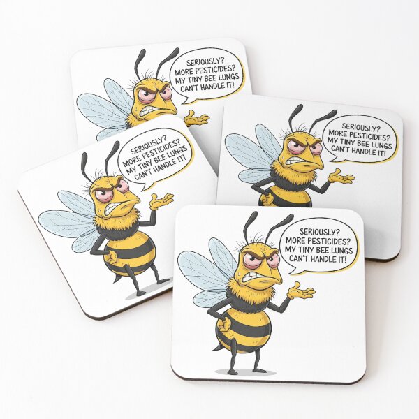 Item preview, Angry Bee - "My Tiny Bee Lungs Can't Handle It!" designed and sold by ART-POD-PL.