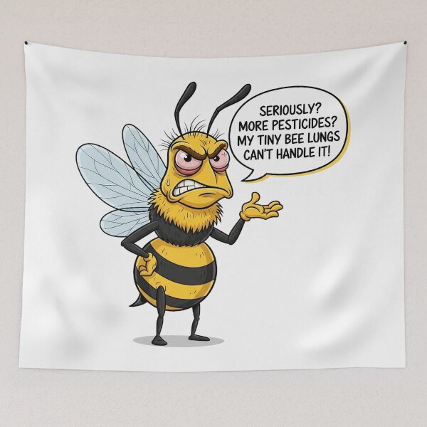 Item preview, Angry Bee - "My Tiny Bee Lungs Can't Handle It!" designed and sold by ART-POD-PL.