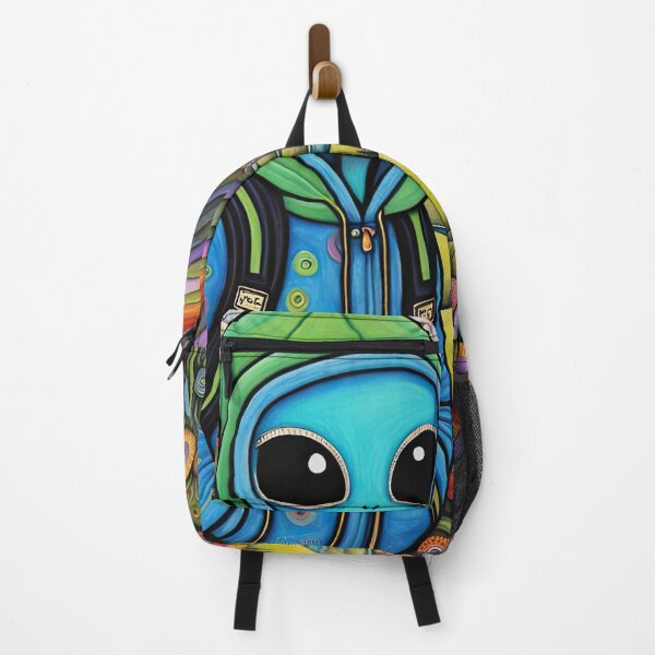Item preview, Alien wearing a hoodie and a backpack, on holiday in the Scottish highlands designed and sold by Colin Bentham.