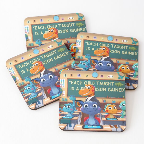 Item preview, Back to School Dinosaur Classroom – Colorful Cartoon School Scene designed and sold by Nest & Thread.