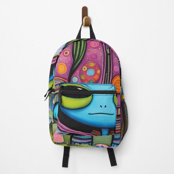 Item preview, Alien wearing a hoodie and a backpack, on holiday in the Scottish highlands designed and sold by Colin Bentham.