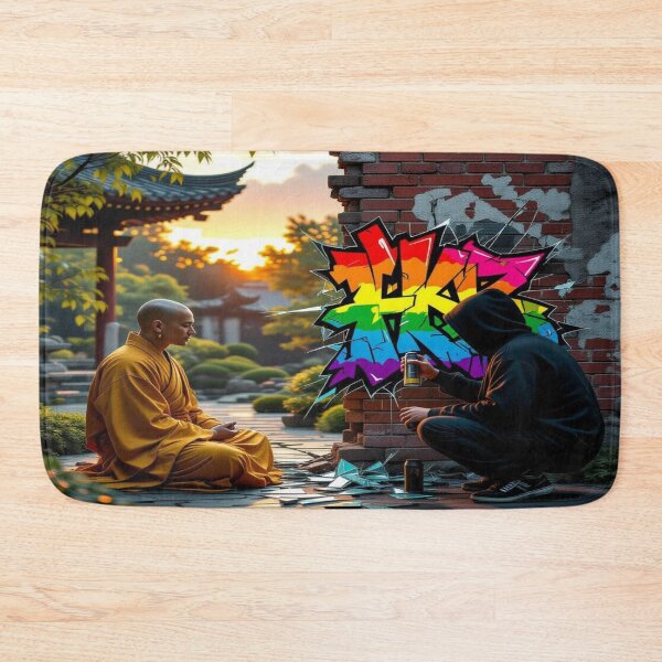 Item preview, Zen & Street Art in shattered harmony – A silent clash of worlds designed and sold by FotoworldEdel.