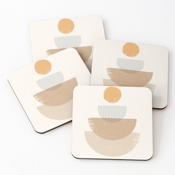 Item preview, Layered Geometric Composition in Neutral Tones Boho Modern Print designed and sold by NiceDigital.
