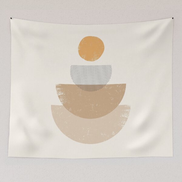 Item preview, Layered Geometric Composition in Neutral Tones Boho Modern Print designed and sold by NiceDigital.