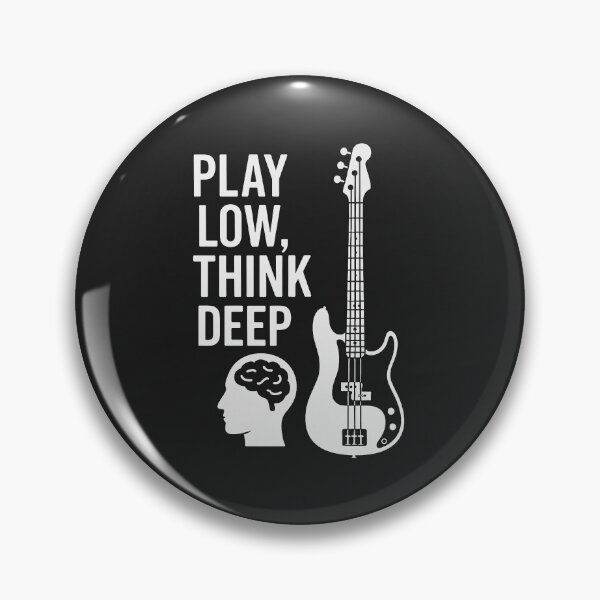 Item preview, Guitar bass Play low, think deep designed and sold by Wolf on the Stroke.