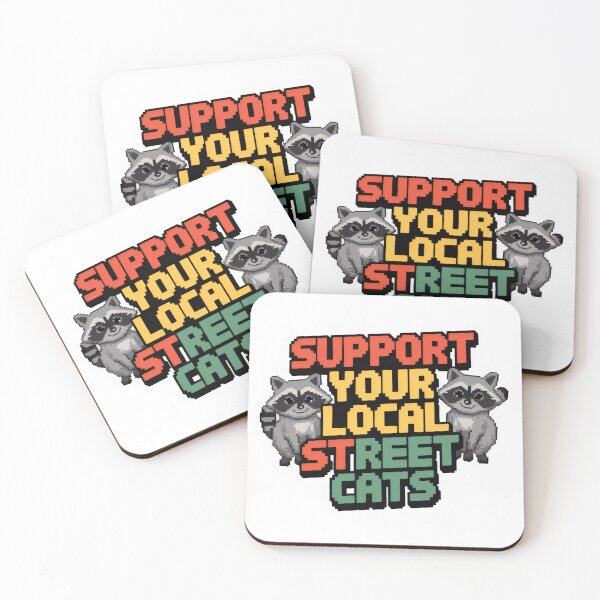 Item preview, Street Cats Racoon Possum - "Support Your Local Street Cats with Raccoon and Possum Pals" designed and sold by stickercuffs.