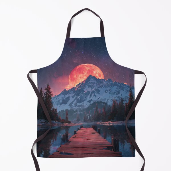 Item preview, Mountain Landscape And Red moon designed and sold by Rtymer.