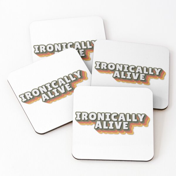 Item preview, Ironically alive dark humor quote designed and sold by CleanDecor.