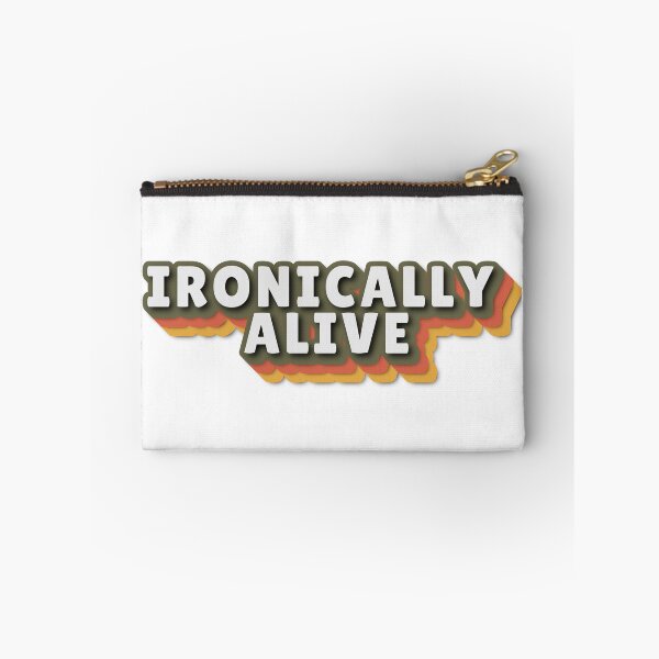 Item preview, Ironically alive dark humor quote designed and sold by CleanDecor.