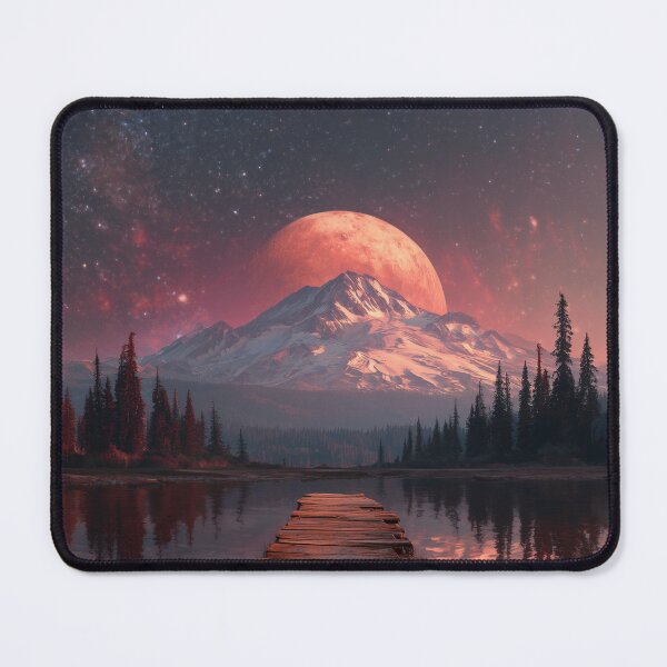 Item preview, Mountain Landscape And Red moon designed and sold by Rtymer.