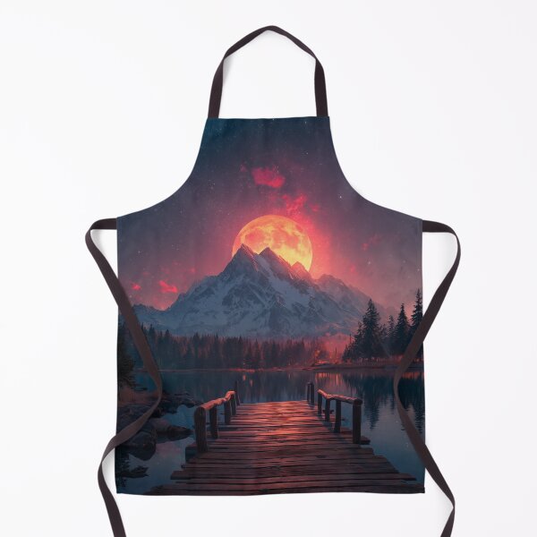 Item preview, Mountain Landscape And Red moon designed and sold by Rtymer.