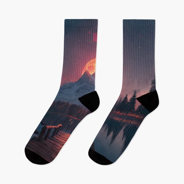 Item preview, Mountain Landscape And Red moon designed and sold by Rtymer.