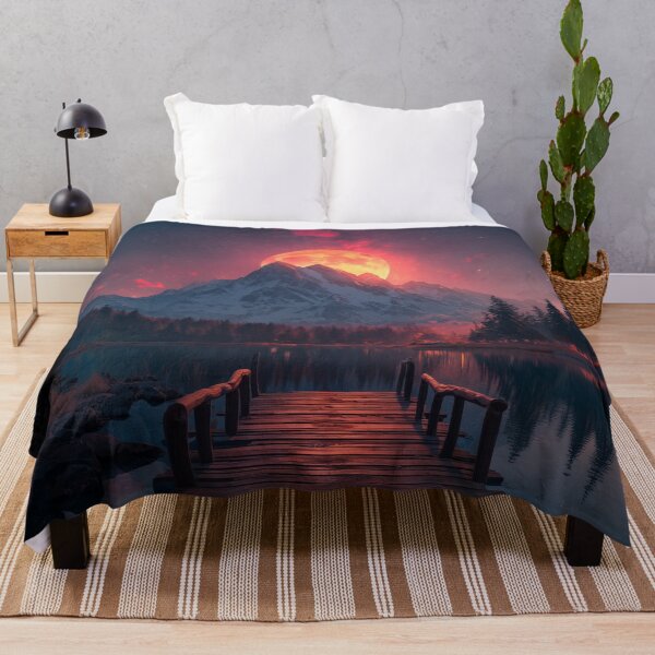 Item preview, Mountain Landscape And Red moon designed and sold by Rtymer.