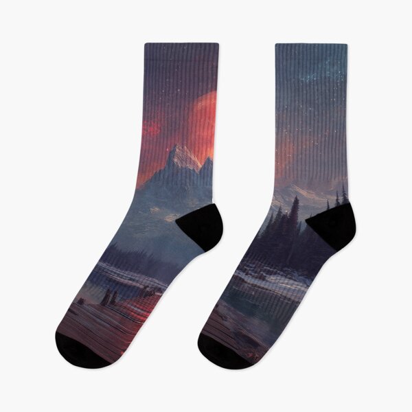 Item preview, Mountain Landscape And Red moon designed and sold by Rtymer.