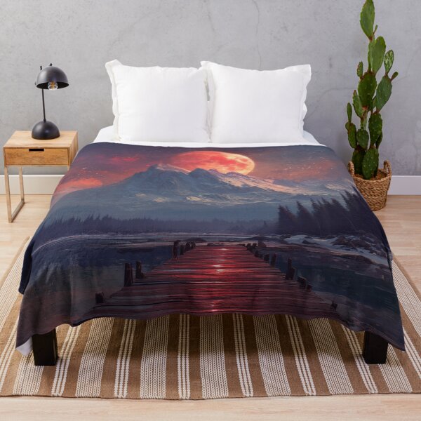 Item preview, Mountain Landscape And Red moon designed and sold by Rtymer.