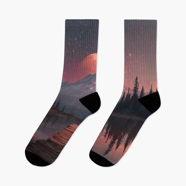 Item preview, Mountain Landscape And Red moon designed and sold by Rtymer.