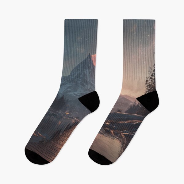 Item preview, Mountain Landscape And Red moon designed and sold by Rtymer.