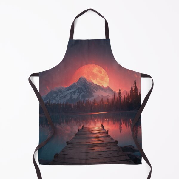 Item preview, Mountain Landscape And Red moon designed and sold by Rtymer.