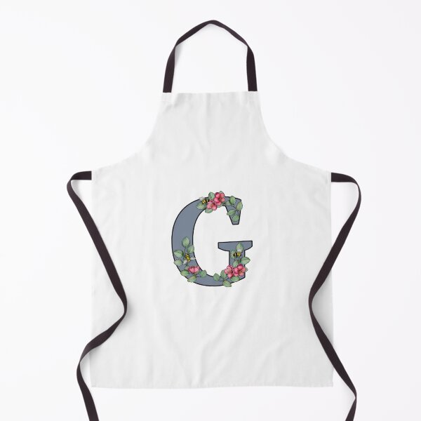 Item preview, Letter G, Decorated Initial, Eucalyptus Leaves, Pink Flowers, Bees designed and sold by JoyfulWhimsy.