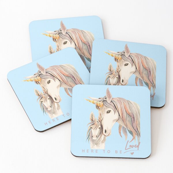 Artikelvorschau, Here to be loved - Einhorn Familie BLUE entworfen und verkauft von Silvernuit.