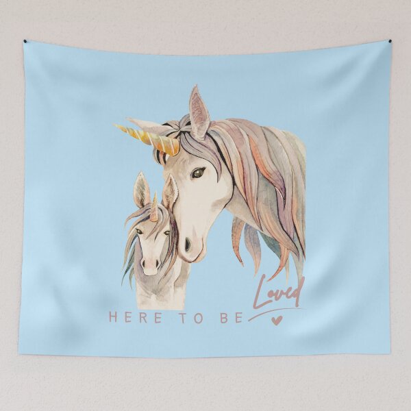 Artikelvorschau, Here to be loved - Einhorn Familie BLUE entworfen und verkauft von Silvernuit.