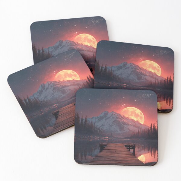 Item preview, Mountain Landscape And Red moon designed and sold by Rtymer.