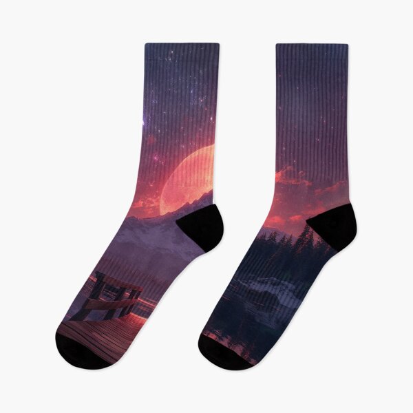 Item preview, Mountain Landscape And Red moon designed and sold by Rtymer.