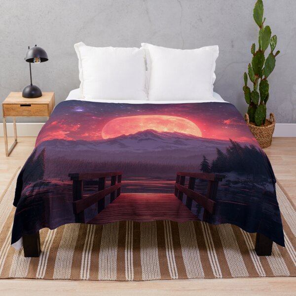 Item preview, Mountain Landscape And Red moon designed and sold by Rtymer.