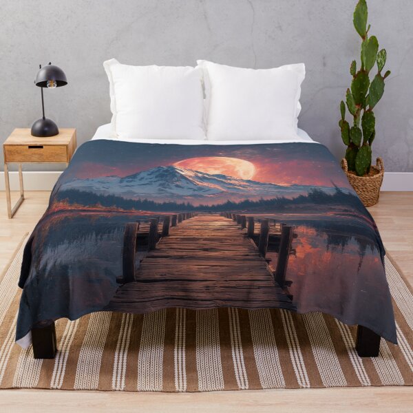 Item preview, Mountain Landscape And Red moon designed and sold by Rtymer.