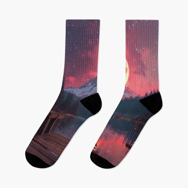 Item preview, Mountain Landscape And Red moon designed and sold by Rtymer.