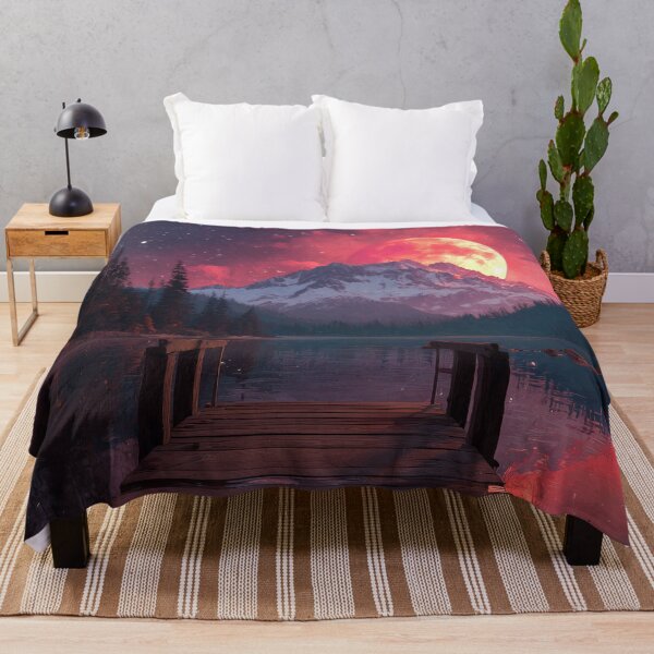 Item preview, Mountain Landscape And Red moon designed and sold by Rtymer.