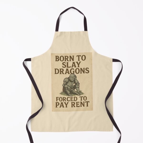 Item preview, Born to Slay Dragons, Forced to Pay Rent – Vintage Knight Funny Quote designed and sold by Planthem.
