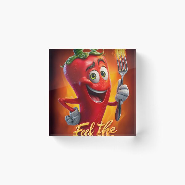 Item preview, Cheerful Chili Pepper with Fork and Flames designed and sold by Artessie.