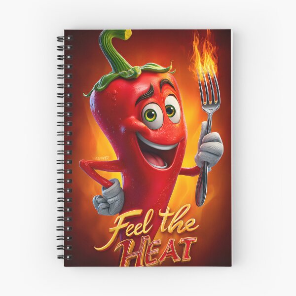 Item preview, Cheerful Chili Pepper with Fork and Flames designed and sold by Artessie.