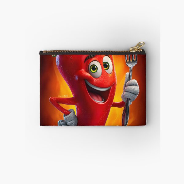 Item preview, Cheerful Chili Pepper with Fork and Flames designed and sold by Artessie.