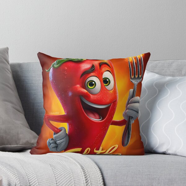 Item preview, Cheerful Chili Pepper with Fork and Flames designed and sold by Artessie.