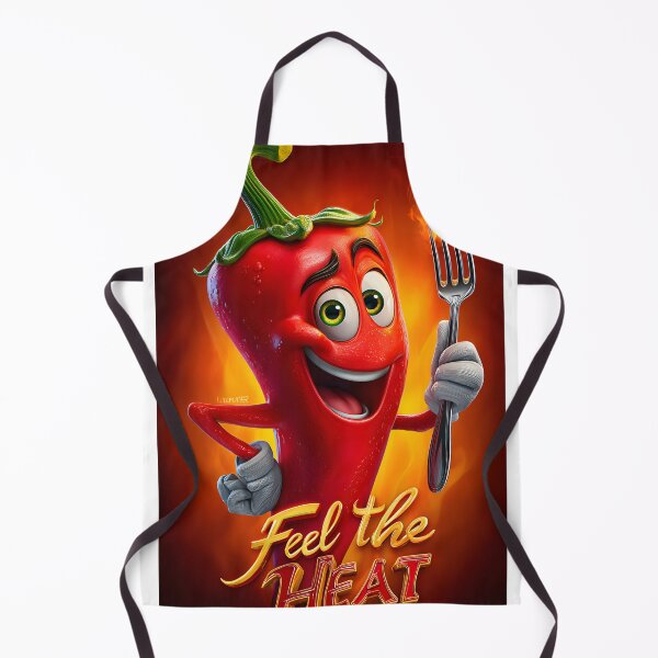 Item preview, Cheerful Chili Pepper with Fork and Flames designed and sold by Artessie.