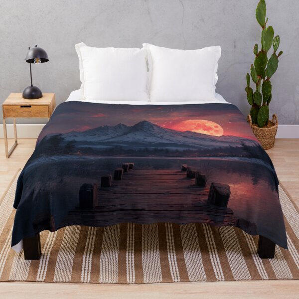 Item preview, Mountain Landscape And Red moon designed and sold by Rtymer.