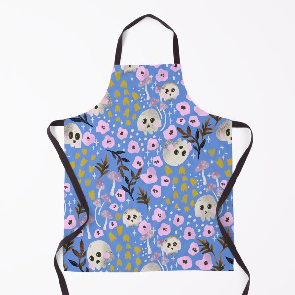 Item preview, Cute Spooky Skulls & Florals - Halloween Whimsical Gothic in blue &pink designed and sold by aneladesigns.
