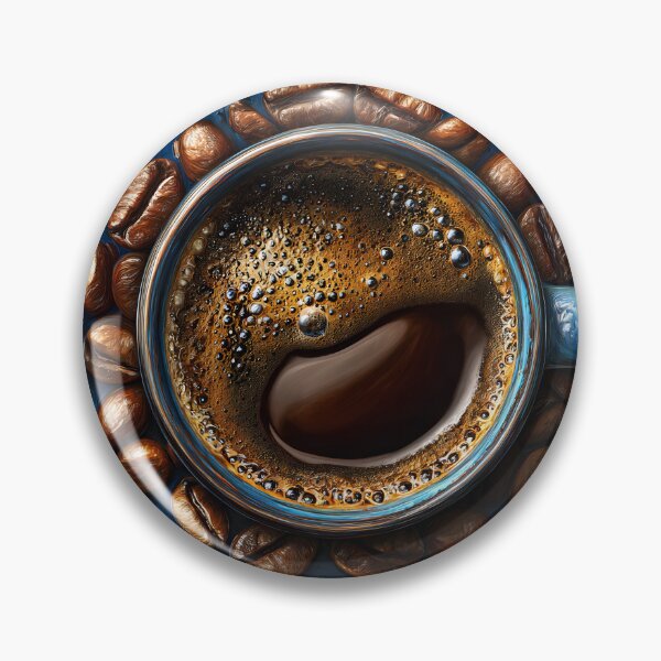 Item preview, Rich Coffee in Blue Cup Surrounded by Beans designed and sold by Artessie.