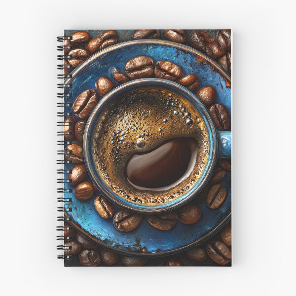 Item preview, Rich Coffee in Blue Cup Surrounded by Beans designed and sold by Artessie.