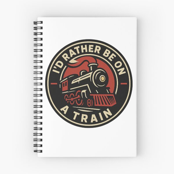 Item preview, I’d Rather Be on a Train – Vintage Steam Locomotive Railway Design designed and sold by Harprints.Studio.