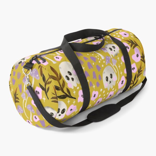Item preview, Cute Spooky Skulls & Florals - Halloween Whimsical Gothic  mustard gold designed and sold by aneladesigns.