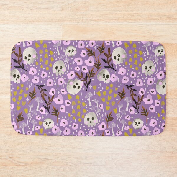 Item preview, Cute Spooky Skulls & Florals - Halloween Whimsical Gothic in mauve &lilac designed and sold by aneladesigns.