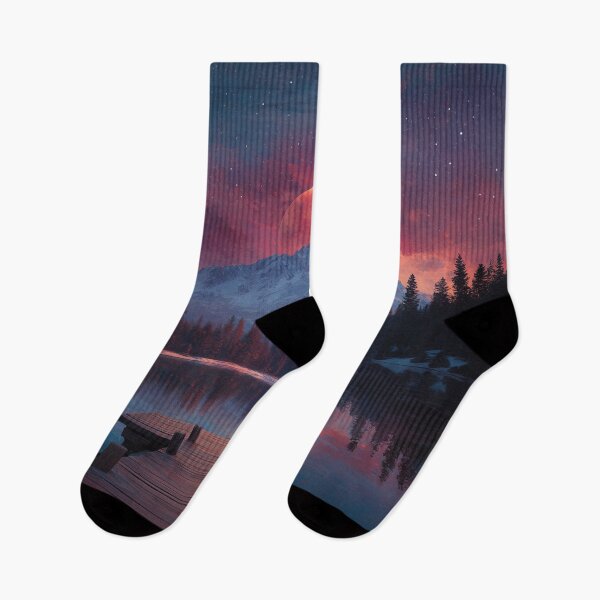 Item preview, Mountain Landscape And Red moon designed and sold by Rtymer.