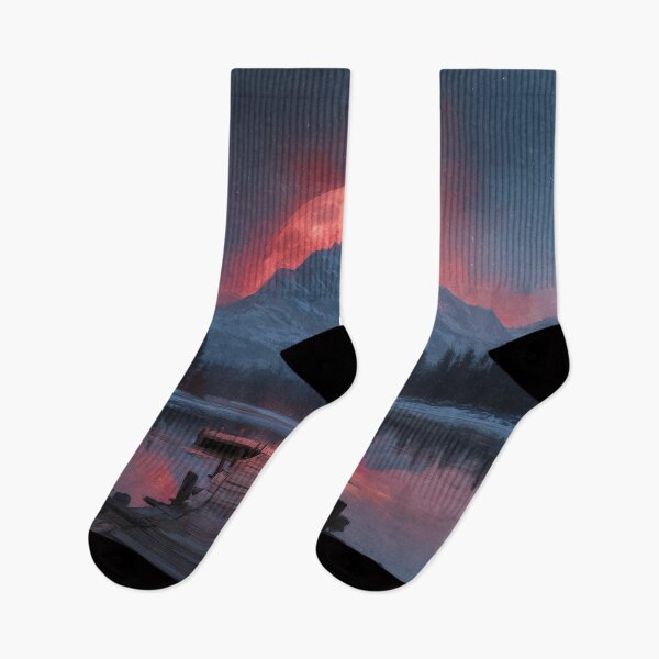 Item preview, Mountain Landscape And Red moon designed and sold by Rtymer.